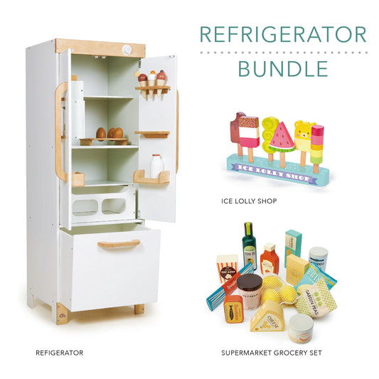 Fridge Bundle (Refrigerator, Ice Lolly Shop, Supermarket Grocery Set)