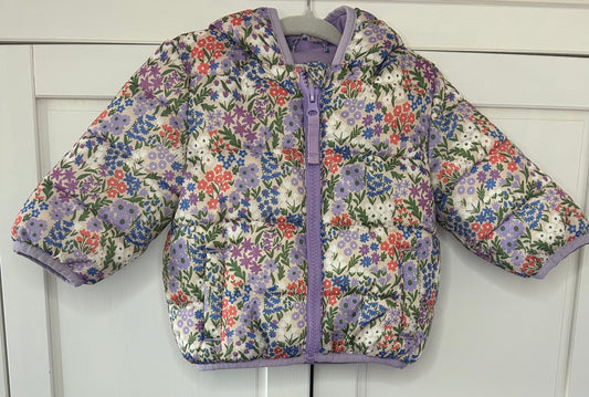 M & S Floral coat 3-6m