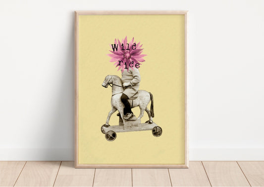 Wild Ride Print Playful & Quirky Vintage Child Print